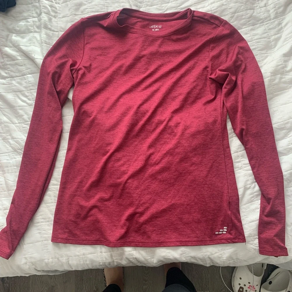 BCG| Cute Workout Set Matching Maroonish and Gray Long Sleeve and Leggings!! - Picture 2 of 7